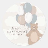 Sticker Rond On Peut Attendre | Garçon bleu neutre (Devant)