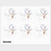 Sticker Rond On Peut Attendre ! Merci à balais à air chaud (Feuille)