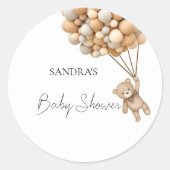 Sticker Rond On Peut Attendre Teddy Bear Balloon (Devant)