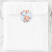 Sticker Rond On peut attendre un garçon Baby shower Favoriser (Sac)