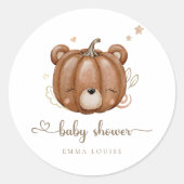 Sticker Rond On Peut Attendre Un Petit Ours Citrouille (Devant)