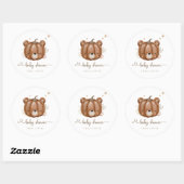 Sticker Rond On Peut Attendre Un Petit Ours Citrouille (Feuille)