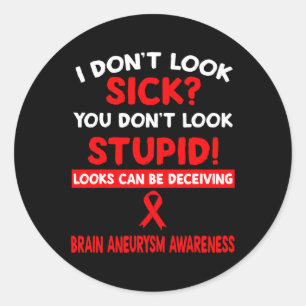 Sticker Rond On peut tromper BRAIN ANEURYSM SENSIBILISATION à