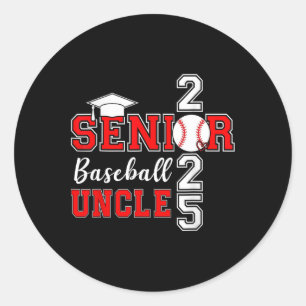 Sticker Rond Oncle Baseball Senior 2025 Cl De 2025 Graduation F