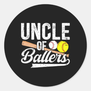 Sticker Rond Oncle De Ballers Baseball Softball Oncle