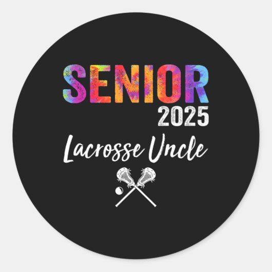 Sticker Rond Oncle de crosse senior Cl 2025 Lacrosse de fin d'é (Devant)