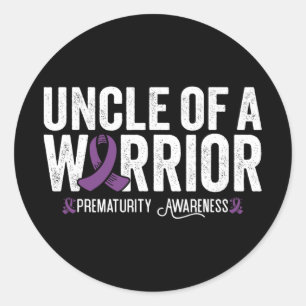 Sticker Rond Oncle D'Un Guerrier Nicu Prématurité Sensibilisati