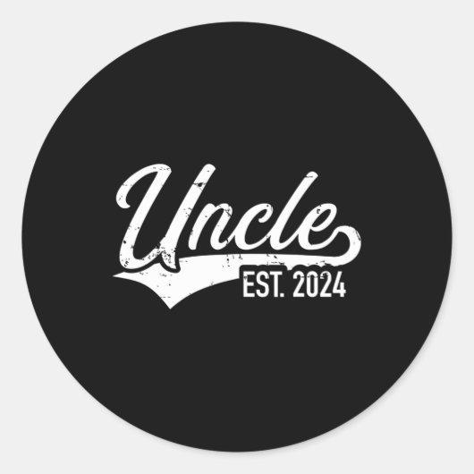 Sticker Rond Oncle est. 2024 pour les faire-part de grossesse (Devant)