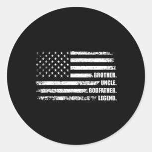 Sticker Rond Oncle Godfather Légende Amusant meilleur oncle drô