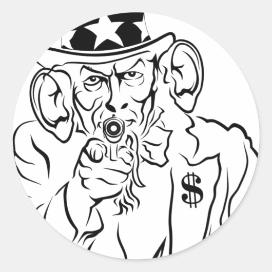 Sticker Rond Oncle Sam (Devant)