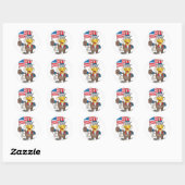 Sticker Rond Oncle Sam 4 juillet Bald Eagle (Feuille)