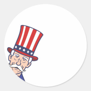 Sticker Rond Oncle Sam 4 juillet personnalisable