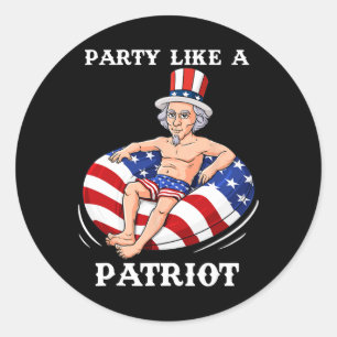 Sticker Rond Oncle Sam 4 juillet USA Patriot Fun