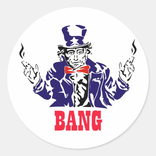 Sticker Rond Oncle Sam Bangs (Devant)