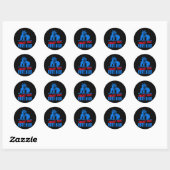 Sticker Rond Oncle Sam dit Stop Project 2025 Vote Blue (Feuille)