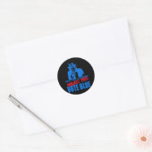 Sticker Rond Oncle Sam dit Stop Project 2025 Vote Blue (Enveloppe)
