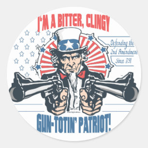 Sticker Rond Oncle Sam du Patriote, amer et accrocheur