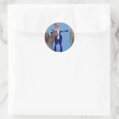 Sticker Rond Oncle Sam Hugs Joyeux âne (Sac)