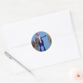 Sticker Rond Oncle Sam Hugs Joyeux âne (Enveloppe)
