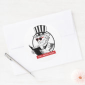 Sticker Rond Oncle Sam Lit Les Livres Interdits (Enveloppe)
