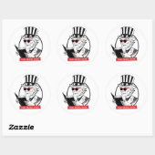 Sticker Rond Oncle Sam Lit Les Livres Interdits (Feuille)