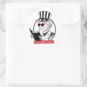 Sticker Rond Oncle Sam Lit Les Livres Interdits (Sac)