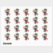 Sticker Rond Oncle Sam Père Noël (Feuille)