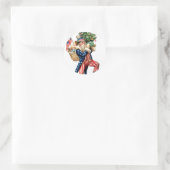 Sticker Rond Oncle Sam Père Noël (Sac)