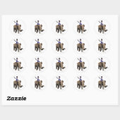 Sticker Rond Oncle Sam Riding On Elephant (Feuille)