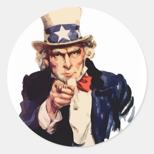 Sticker Rond Oncle Sam Vector (Devant)