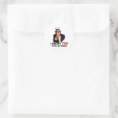 Sticker Rond Oncle Sam VEUT QUE TU PULES MON DOIGT (Sac)