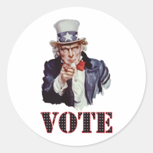 Sticker Rond Oncle-Sam—Vote