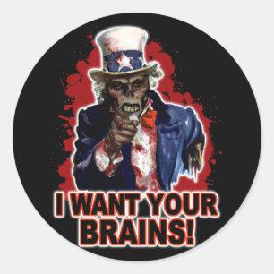 Sticker Rond Oncle Zombie Sam