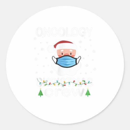 Sticker Rond Oncologie Infirmière Noël Cadeau Tee Oncol (Devant)