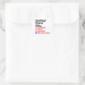 Sticker Rond Oncologie Infirmière Quiz...Plaisanterie (Sac)