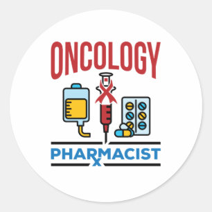 Sticker Rond Oncologie Pharmaciste Cancer Care Équipe de pharma