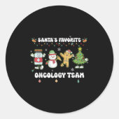 Sticker Rond Oncology Christmas Crew Chemotherapy Nurse Techs N (Devant)
