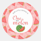 Sticker Rond One In A Melon 1er Birthday Party Watermelon (Devant)