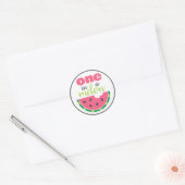 Sticker Rond One in a Melon Watermelon 1er Anniversaire Fête Fa (Enveloppe)