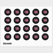 Sticker Rond One Loved Teacher Coquette Bow Pencil Valentine Gi (Feuille)