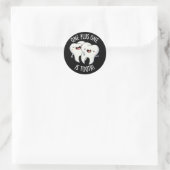 Sticker Rond One Plus One Est Drôle Dentelle Tooth Pun Dentaire (Sac)