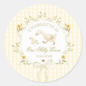 Sticker Rond One Silly Goose Gender neutral Wildflower (Devant)