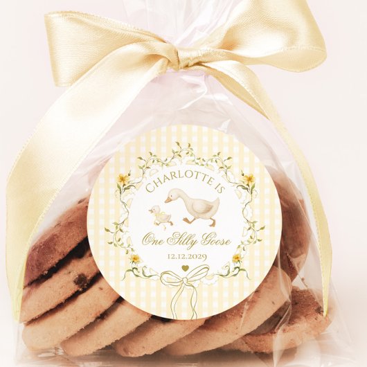 Sticker Rond One Silly Goose Gender neutral Wildflower