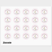 Sticker Rond One Silly Goose Pink Bow 1st Birthday (Feuille)