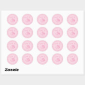 Sticker Rond One Silly Goose Pink Hand Drawn Girl 1st Birthday (Feuille)