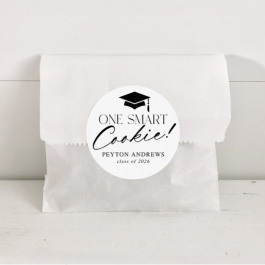 Sticker Rond One Smart Cookie Graduation Label