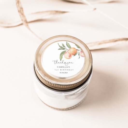 Sticker Rond One Sweet Peach 1er anniversaire