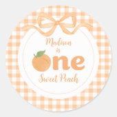 Sticker Rond One Sweet Peach Girl 1er anniversaire (Devant)