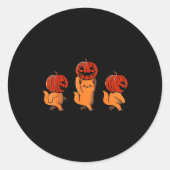 Sticker Rond One Two Three Cute Kittens Pumpkin Halloween Soky (Devant)