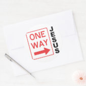 Sticker Rond One Way Rouge Noir (Enveloppe)